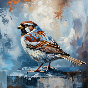 Spatz im Fokus