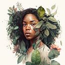 Modern portrait "Queen of plants" by Carla Van Iersel thumbnail