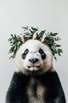 Panda met krans