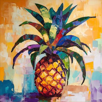 Ananas abstract kleurrijk van TheXclusive Art