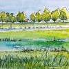 Het Groninger Landschap | Westerwoldsche Aa | Aquarellmalerei von WatercolorWall