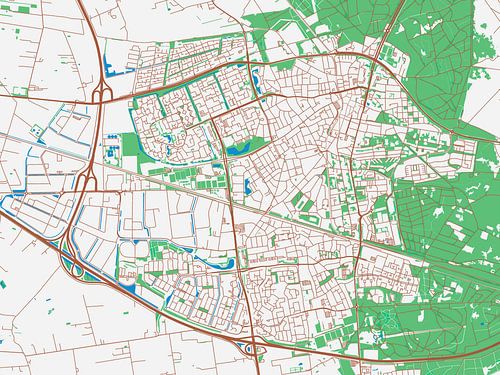 Kaart van Ede in de stijl Urban Ivory