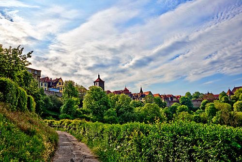 Uitzicht op Rothenburg vanaf de Burggarten-wandelroute
