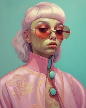 Pop art portrait in pastel colours by Studio Allee