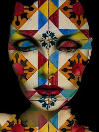 Different eyes and red lips by Gabi Hampe