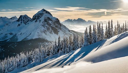 Winterlandschap met sneeuw
