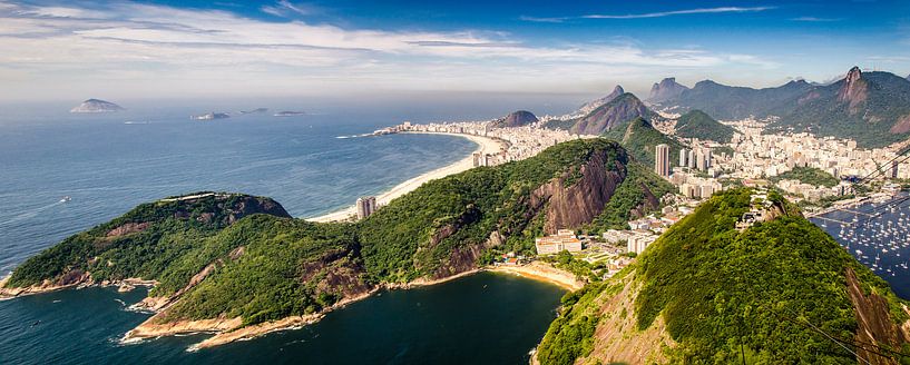 Panorama Landschaft Blick von Zuckerhut auf Rio de Janeiro von Dieter Walther