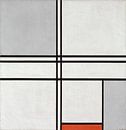 Komposition (Nr. 1) Grau-Rot, Piet Mondrian von Meisterhafte Meister Miniaturansicht