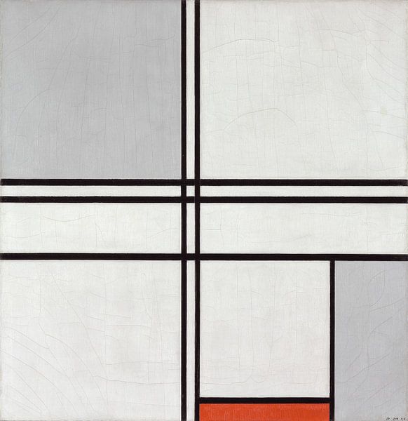 Komposition (Nr. 1) Grau-Rot, Piet Mondrian von Meisterhafte Meister