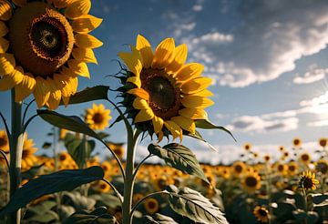 Stralende Zonnebloem: Natuur in Volle Bloei van Sanne den Engelsman