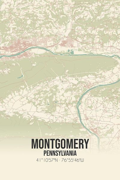 Vintage map of Montgomery (Pennsylvania), USA. by Prints of Place