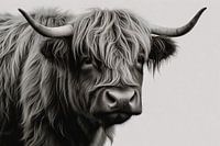 Minimalist Scottish Highlander in Black and White