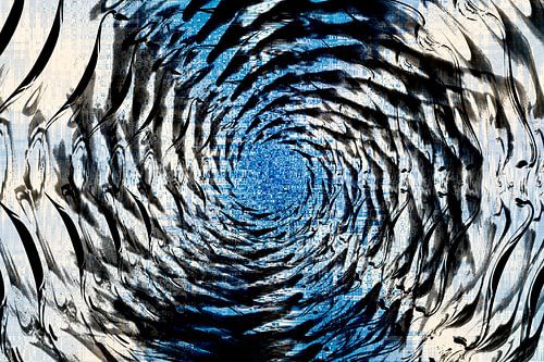 Abstracte cirkel patronen met achtergrond van rechthoeken van Lisette Rijkers