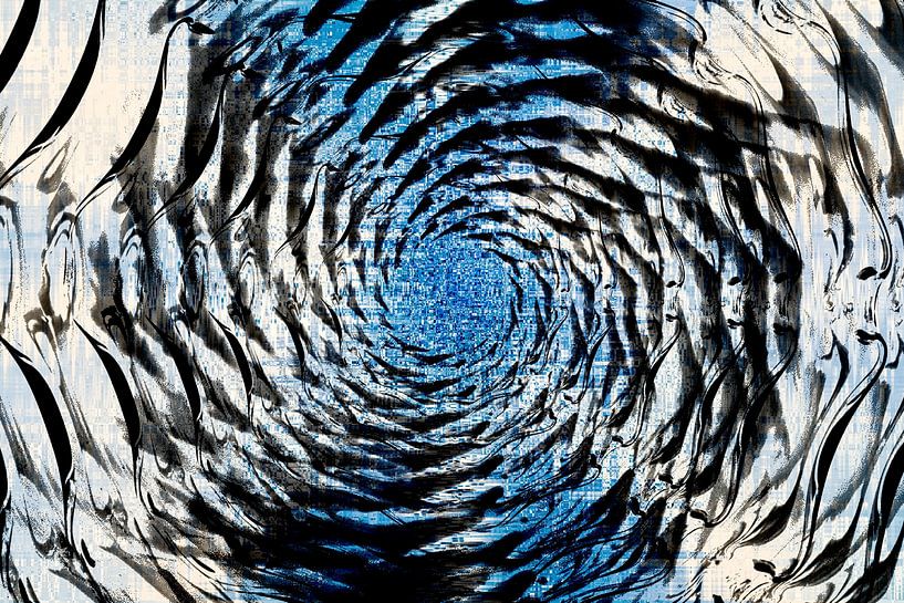 Abstrakte Kreismuster mit Hintergrund aus Rechtecken von Lisette Rijkers