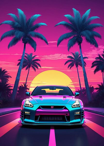 Nissan GTR R34 Synthwave von Vicky Hanggara