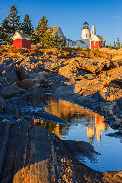 Pemaquid Point Light tijdens zonsondergang van Henk Meijer Photography