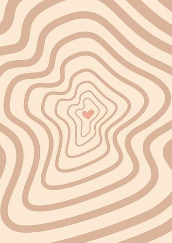 Grafische kunst Heartbeat – Pastel – Muur galerie - Japandi – Abstract van Design by Pien
