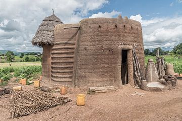 Traditionele lemen hut in Afrika | Benin