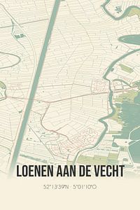 Vintage landkaart van Loenen aan de Vecht (Utrecht) van Rezona