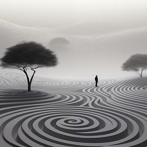 Zen Garden (5) - Zwart Wit Verstilling