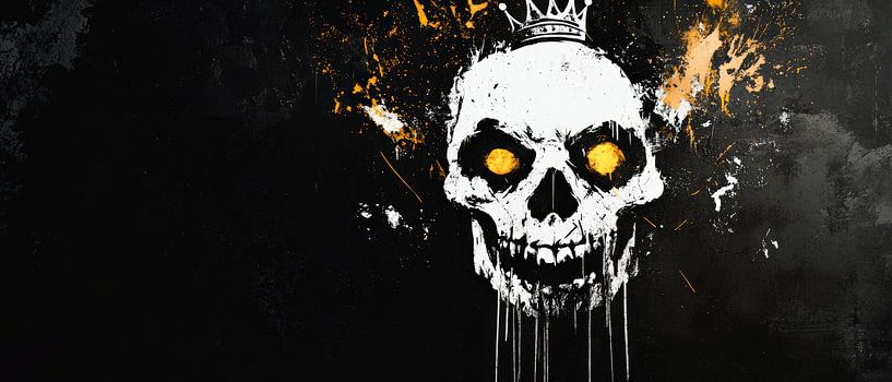 Crâne avec couronne et yeux brillants par Poster Art Shop