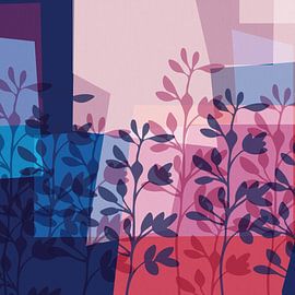 Abstract botanical in romantic pastel colors by Dina Dankers