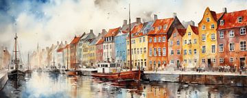 Schilderij Denemarken van Abstract Schilderij