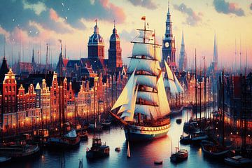 Sail 2025 Amsterdam Evening AI van Hendrik-Jan Kornelis