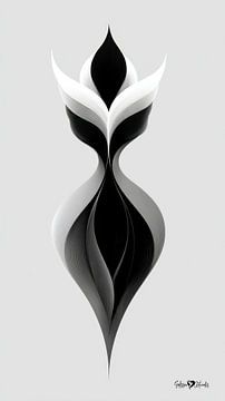 Monochrome Flow - Abstract Black and White Art in Motion