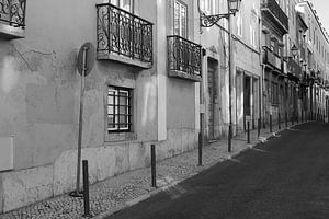 Volksviertel Lissabon schwarzweiß