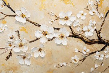 Bloeiende bloesemtakken op canvas van Art & Soul Creations
