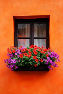 Blooming window with a blaze of colour by Poster Art Shop