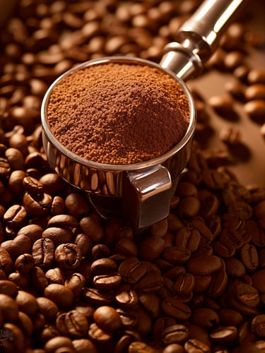 Close-up van gemalen koffie