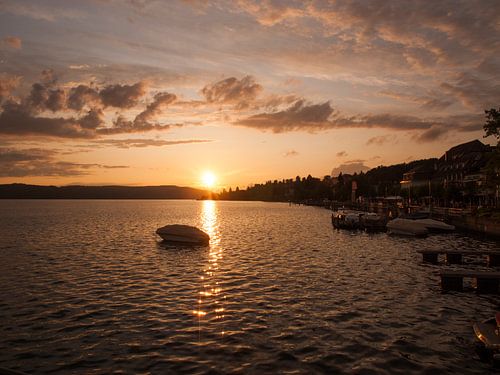 Zonsondergang aan de Bodensee