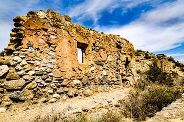 Stone ruin in the Tabernas desert in Almeria Andalusia Spain by Dieter Walther