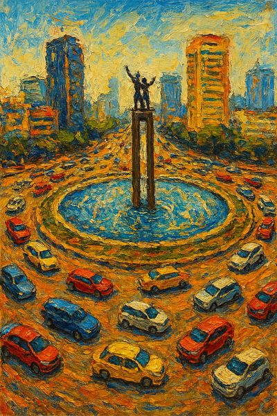 Jakarta in Wild Strokes by Sunrise