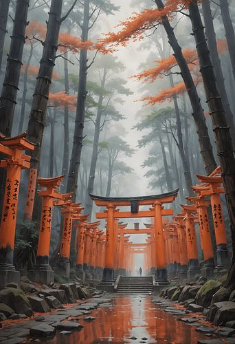 Paysage atmosphérique du sanctuaire de Fushimi Inari