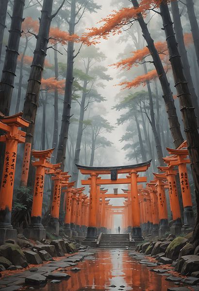 Atmospheric Landscape of Fushimi Inari Shrine by Fukuro Creative