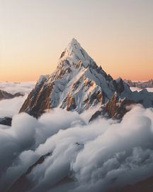 Mountain peaks above the clouds