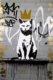 Royal cat in street art by Imperial Art House