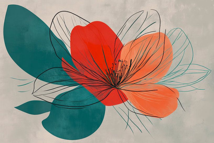 Abstract floral composition in soft colours by Poster Art Shop