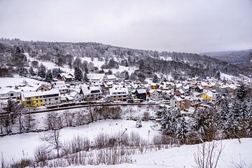 Korte winterwandeling door diepe sneeuw in het Thüringer Woud bij Oberhof - Thüringen - Duitsland van Oliver Hlavaty
