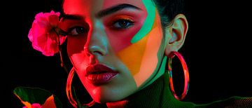 Play of colours on a female portrait by Poster Art Shop