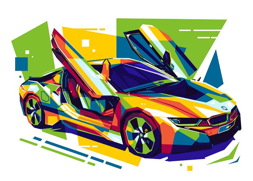 BMW i8 Sportwagen in WPAP von Lintang Wicaksono
