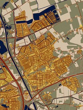 Kaart van Rosmalen in de stijl van Gustav Klimt van Maporia