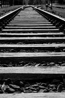 Des rails en noir et blanc