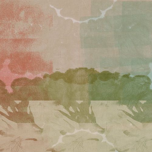 Subtiele bloemen in groen en roze