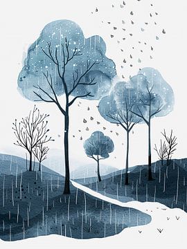 Aquarel Winterlandschap van haroulita