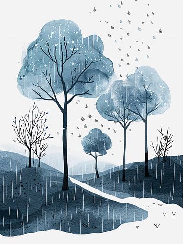 Aquarel Winterlandschap