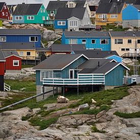 Maisons colorées au Groenland sur Elisa in Iceland